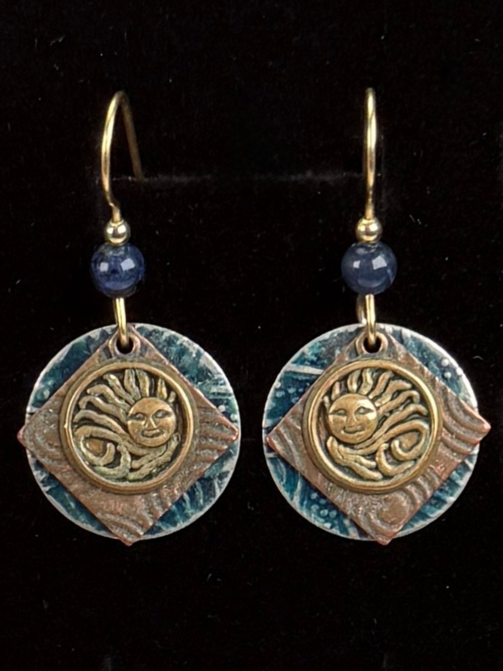 Bohemian chic multi layered delicate vintage lightweight sun pierced earrings